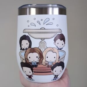 Friends Water Fountain Cartoon Character ⛲ Stainless Steel Stemless Wine Tumbler